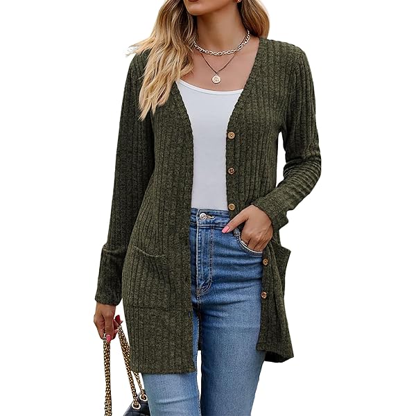 Eternatastic Womens Solid Long Sleeve Open Front Long Cardigan