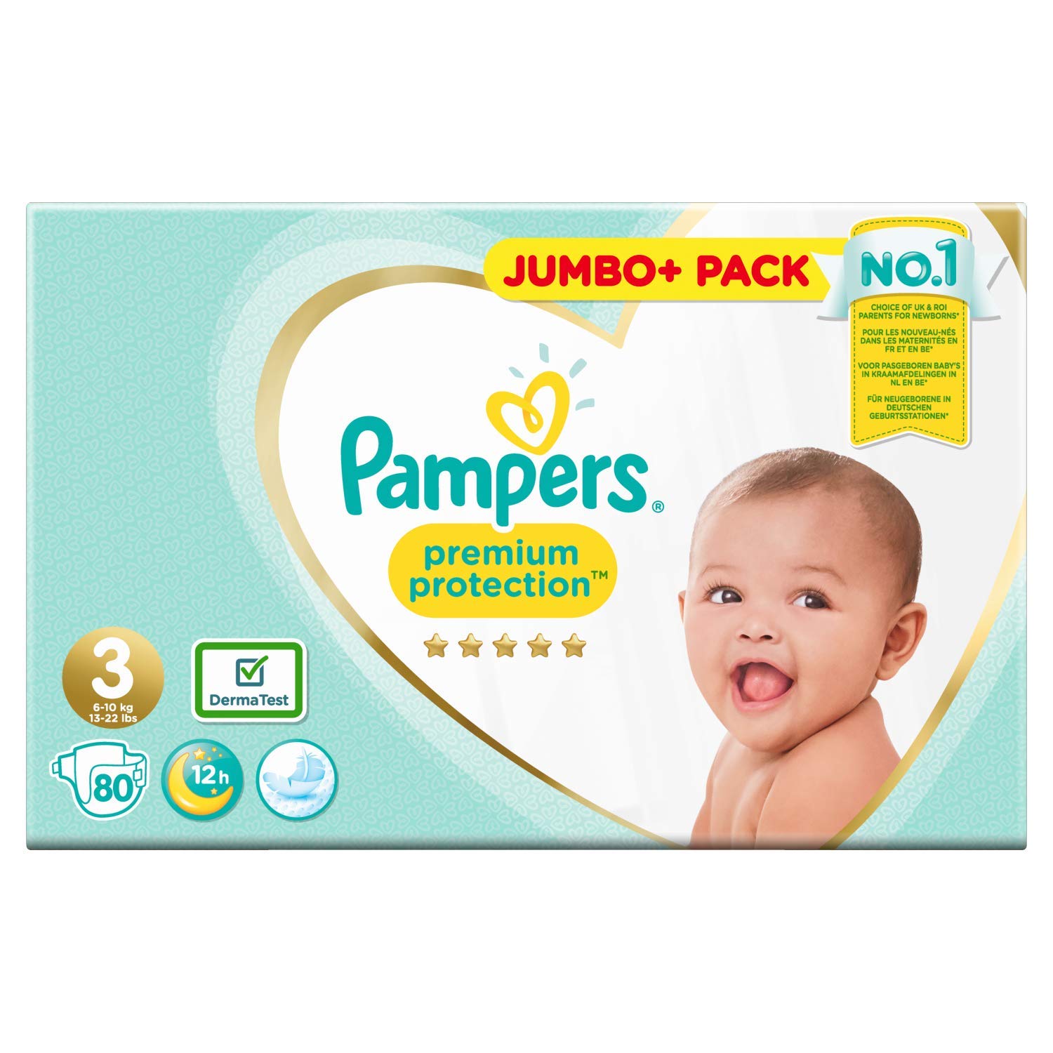 Pampers Premium Protection Nappies White Size 3 80 pcs