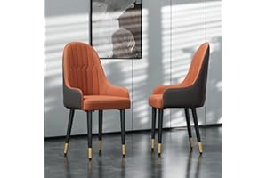 Wisfor Leather Dining Chairs Set of 2 : Faux Leather Upholstered Dining Chairs Elegant and Stylish Ergonomics Thick Seat High