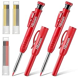 Hiboom 2 Pack Solid Carpenter Pencils with Pencil