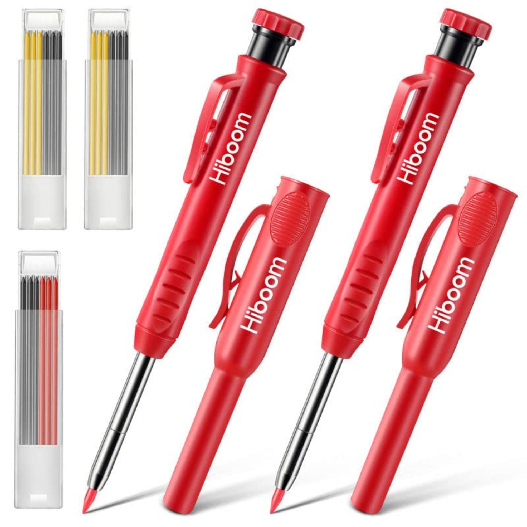 Hiboom 2 Pack Solid Carpenter Pencils with Pencil