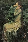 Laminated John William Waterhouse Ophelia Lilypad Realism Romantic Artwork Woman Portrait Oil Painting Wall Art Renaissance Art Prints Canvas JW Waterhouse Painting Poster Dry Erase Sign 24x36
