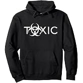 toxic biohazard symbol white distressed Pullover Hoodie