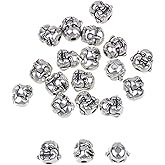RUBYCA Buddha Metal Loose Beads Antique Tibetan Style Spacer Charm for Jewelry Making Bracelet Necklace DIY Crafts (20PCS, Silver Color)