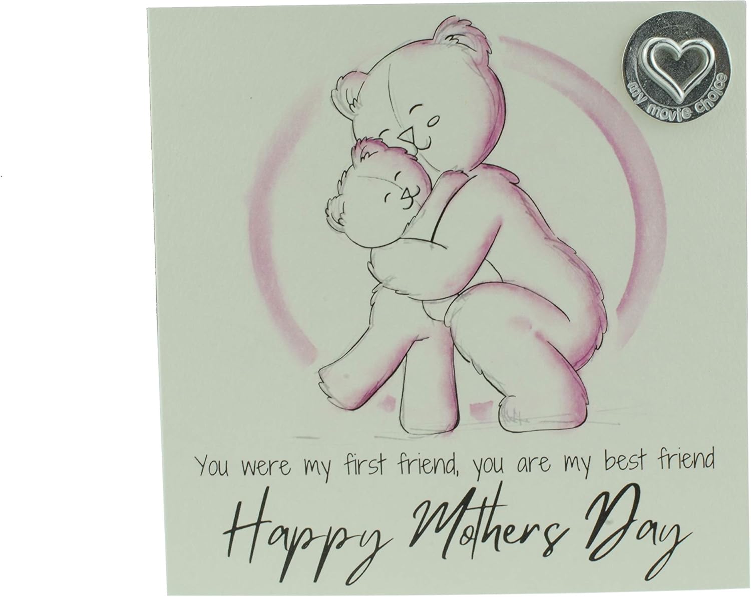 Lovely Mothers Day Card with Adorable Bears Hugging - Includes ‘My Movie Choice’ Gift Token (gc-mumhugmmc)