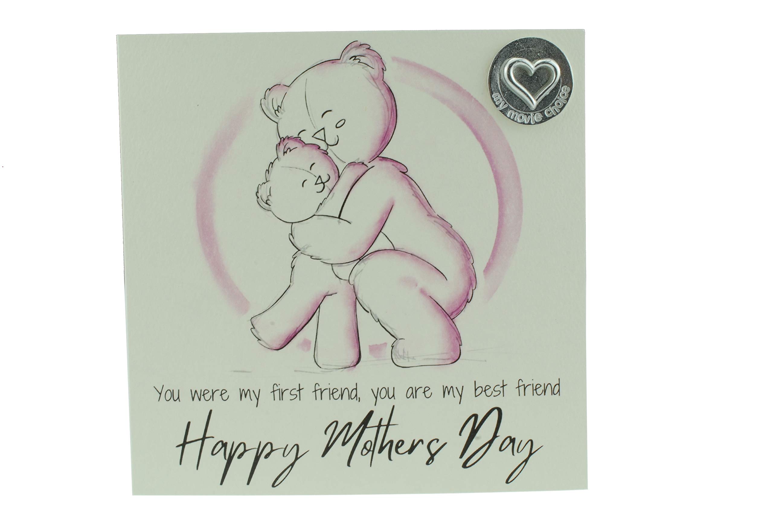Lovely Mothers Day Card with Adorable Bears Hugging – Includes ‘My Movie Choice’ Gift Token (gc-mumhugmmc)