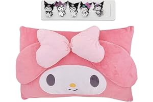 SHUYUN Cartoon Cute Pillowcase Anime Double Sided Plush Pillowslip Girl Bedroom Decoration Kawaii Cotton Pillowcase + Cute Hairpin (Pink)