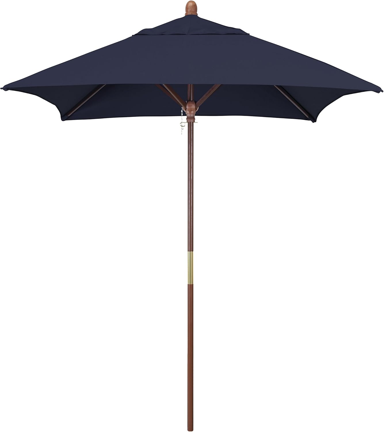Amazon Com California Umbrella 6 Sq Wooden Market Umbrella Push Open Pin Stop Sunbrella Navy Patio Umbrellas Garden Outdoor