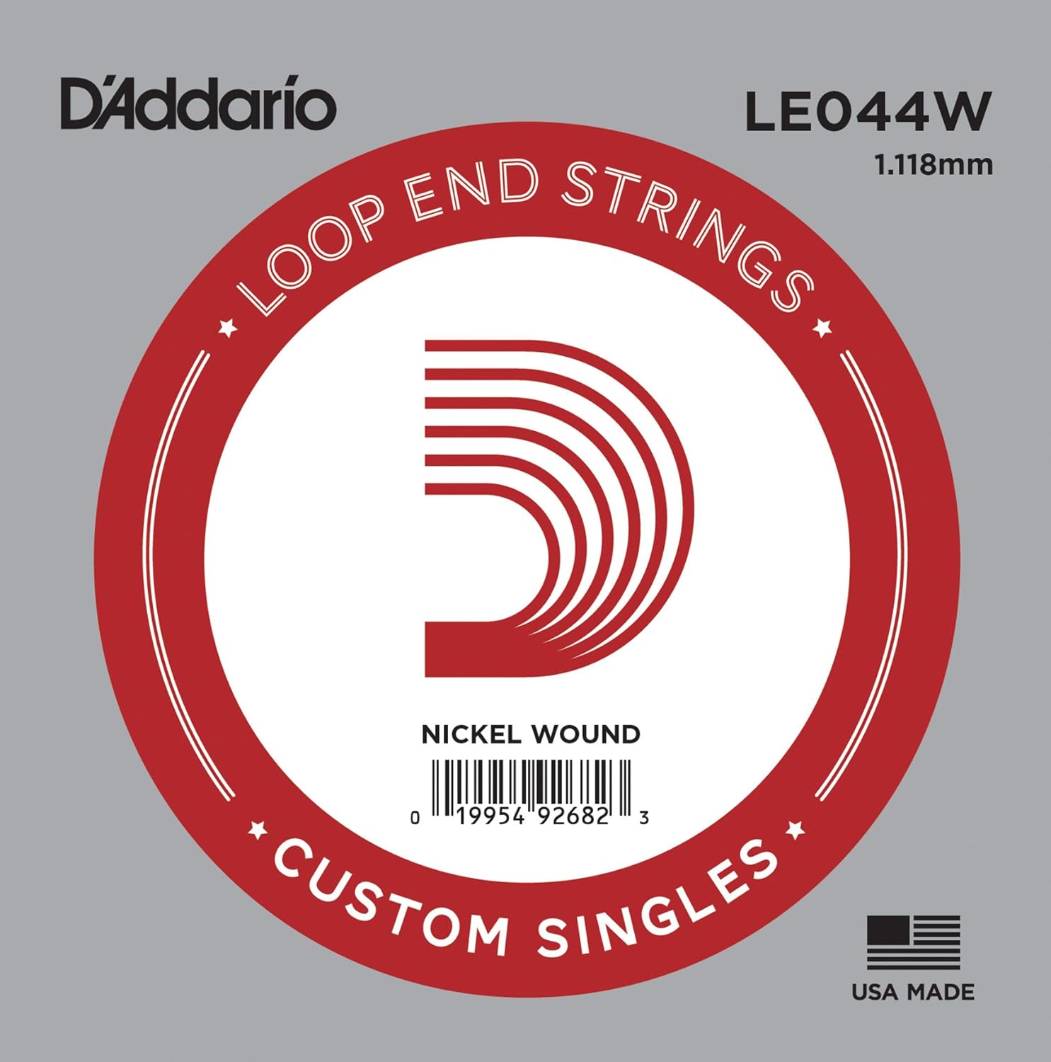 D'Addario .044 Nickel Wound Loop End Single String, _, 044 guage