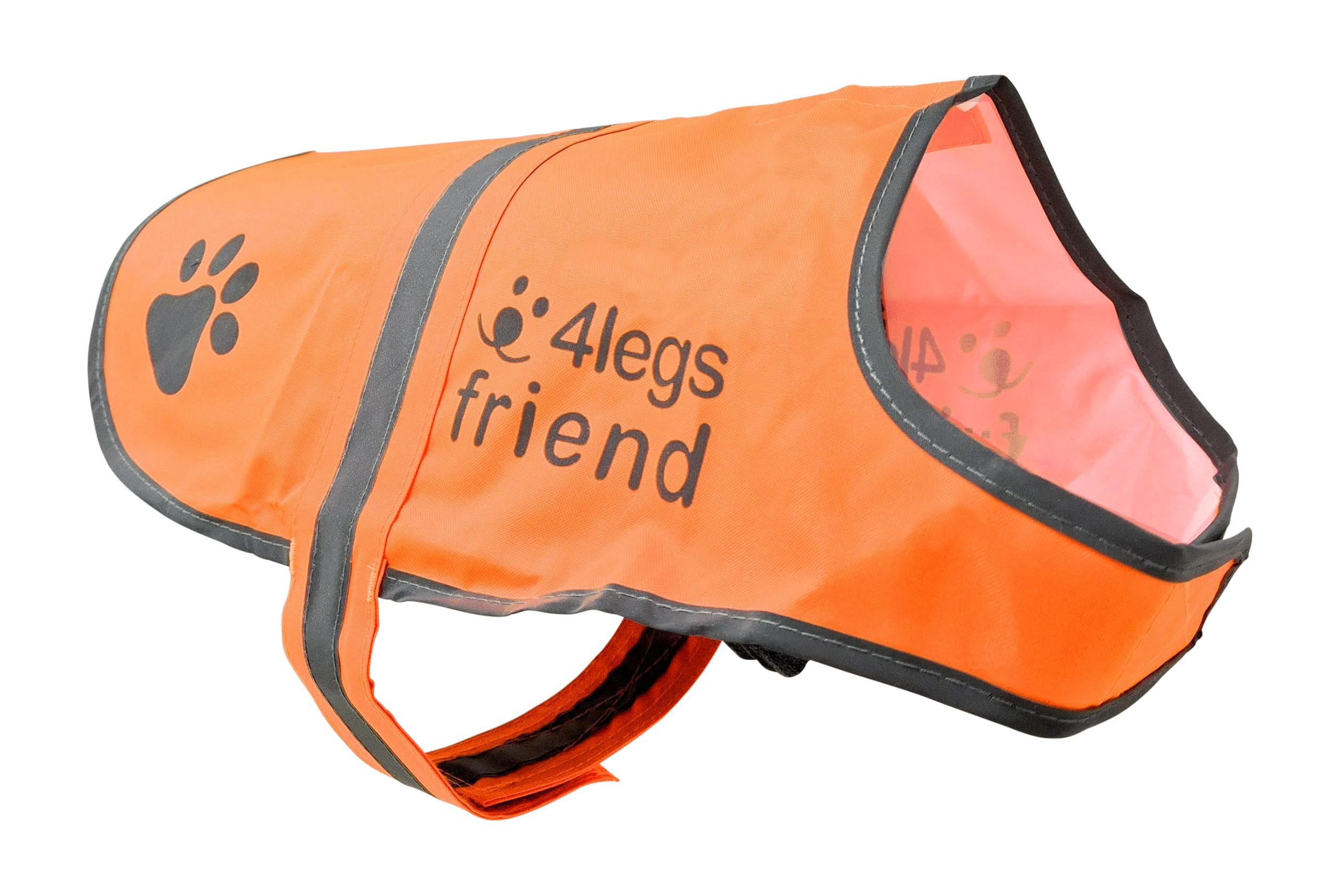 Dog Safety Reflective Vest (5 Sizes, Medium) - High Visibility for Outdoor Activity Day and Night, Keep Your Dog Visible, Safe From Cars & Hunting Accidents | Blaze Orange by 4LegsFriend