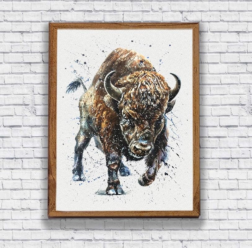Buffalo Print Nursery Art Bison Art Gift Bison Nursery Bison Print Bison Watercolor Animal Print Woodland Animals Buffalo Wall Decor Prints Art Collectibles Sirba Communication Com