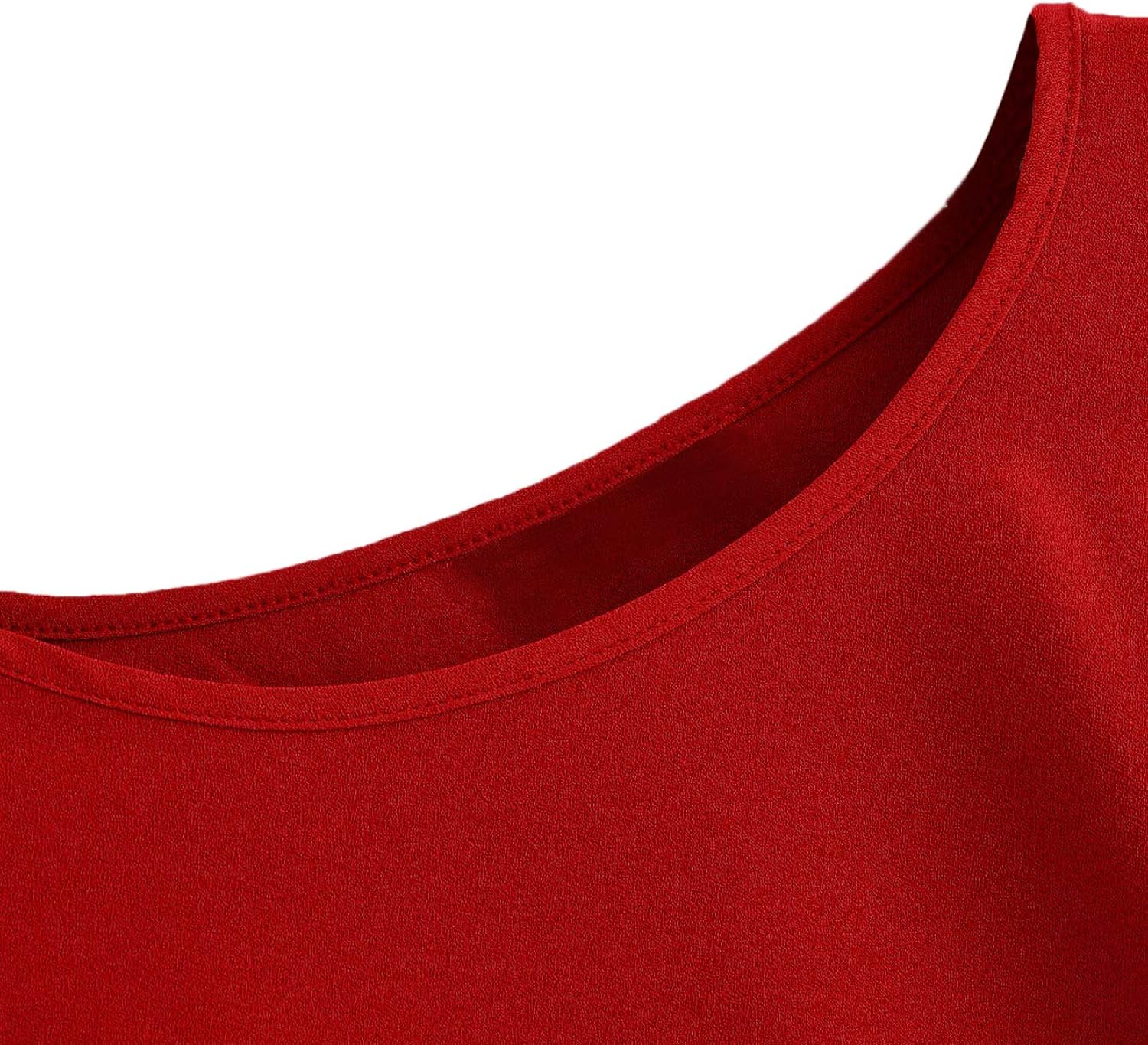 SheIn Women's Casual Round Neck Summer Short Sleeve Scallop T-Shirt Top Blouse at  Women’s Clothing store