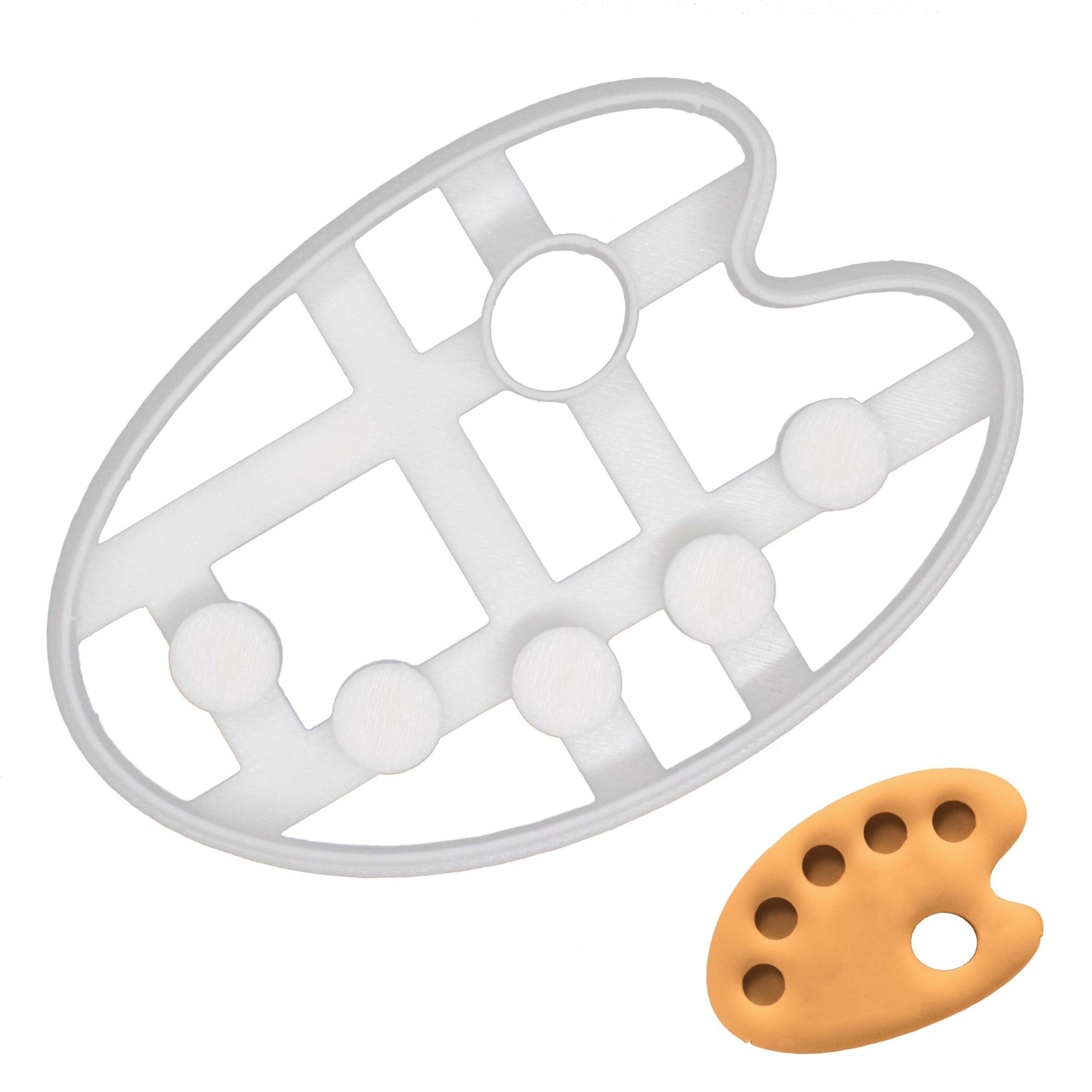 BAKERLOGY Palette Cookie Cutter - Detailed Biscuit Cutter Design for Baking and Crafts, Ideal on Fondant, Dough, Clay