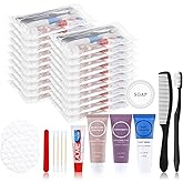 Toiletries Kits Bulk Disposable Travel Supplies, Personal Hygiene Care Essentials Men Women Trial Size Toiletry Sets Amenities for Hotel/Camping/ Charity/Homeless/Shelter/Relief 7 in 1 (5 Pack)