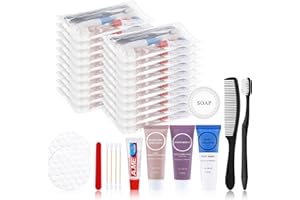 Toiletries Kits Bulk Disposable Travel Supplies, Personal Hygiene Care Essentials Men Women Trial Size Toiletry Sets Amenitie