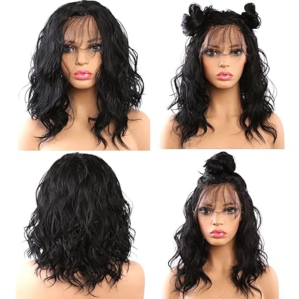 Helene Glueless Lace Front Wigs Short Bob Natural Wave Realistic Looking Natural Synthetic Lace Front Wig Natural Hairline He