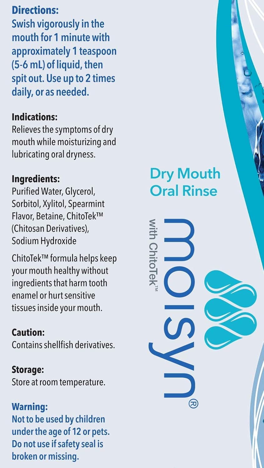 MOISYN Advanced Dry Mouth Relief Mouthwash (10 oz, 1 Pack) Moisturize & Soothe Dry, Irritated Oral Surfaces with Nontoxic, Naturally Derived Ingredients - Alcohol-Free Formula With Xylitol (1 Pack): Beauty