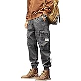XYXIONGMAO Multi Pocket Cargo Pants for Men Japanese High Street Pants Drawstring Cargo Pants for Men Hip Hop Sweatpants