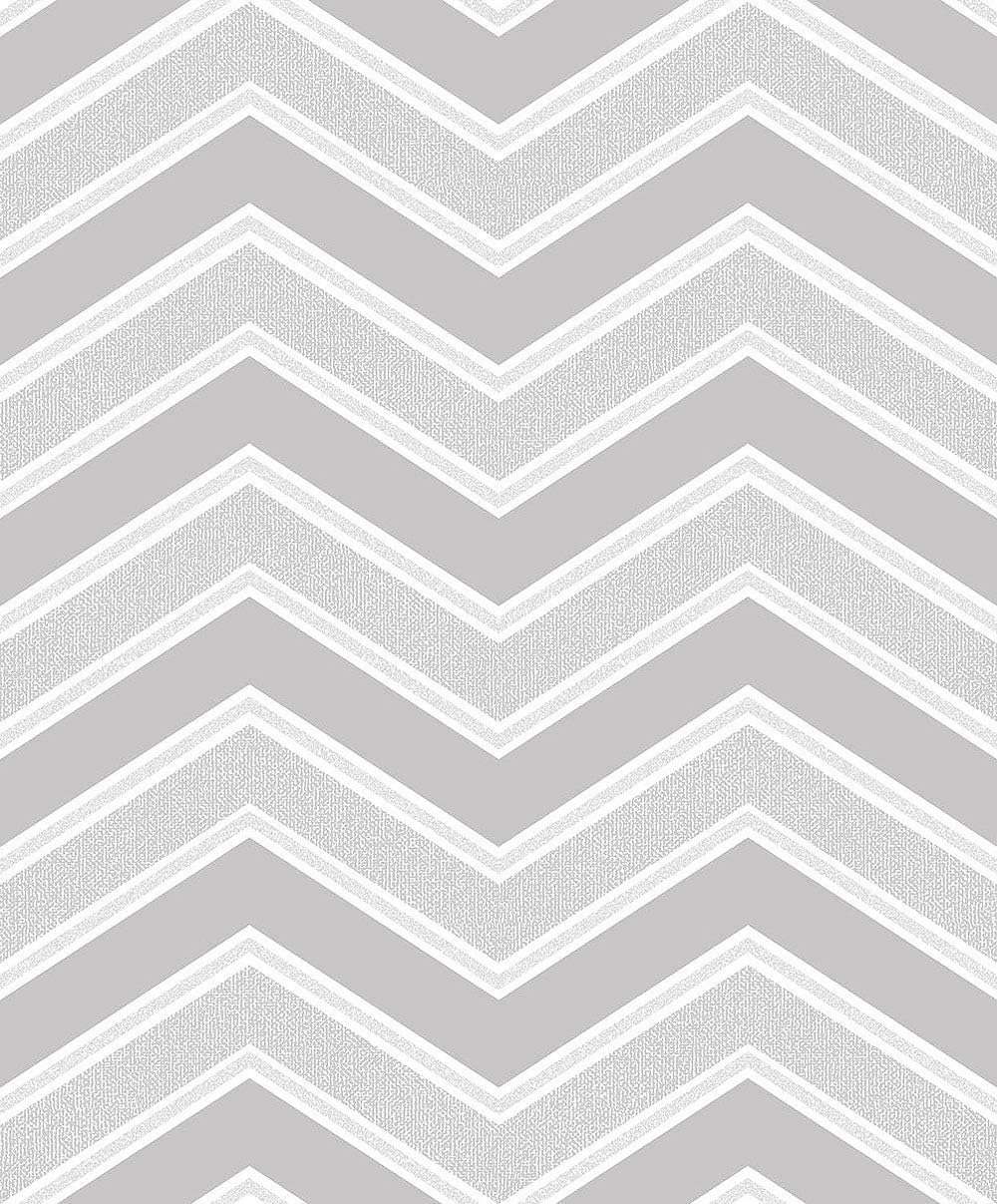 Coloroll Wallcoverings Blown Vinyl Wallpaper Chevron M1146 Grey Full R