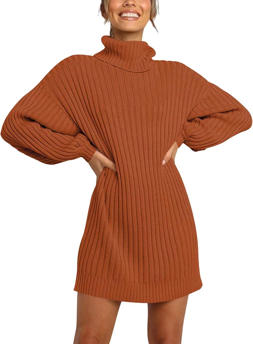 Turtle Neck Sweater Dresses 
