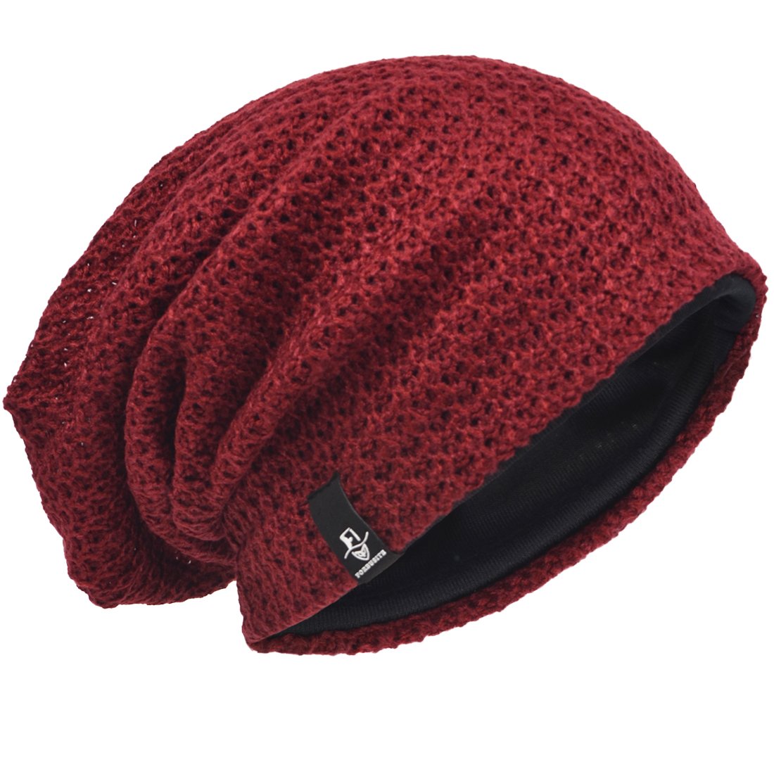 VECRY Men's Slouchy Beanie Knit Rasta Skull Cap for Summer Winter (Claret)
