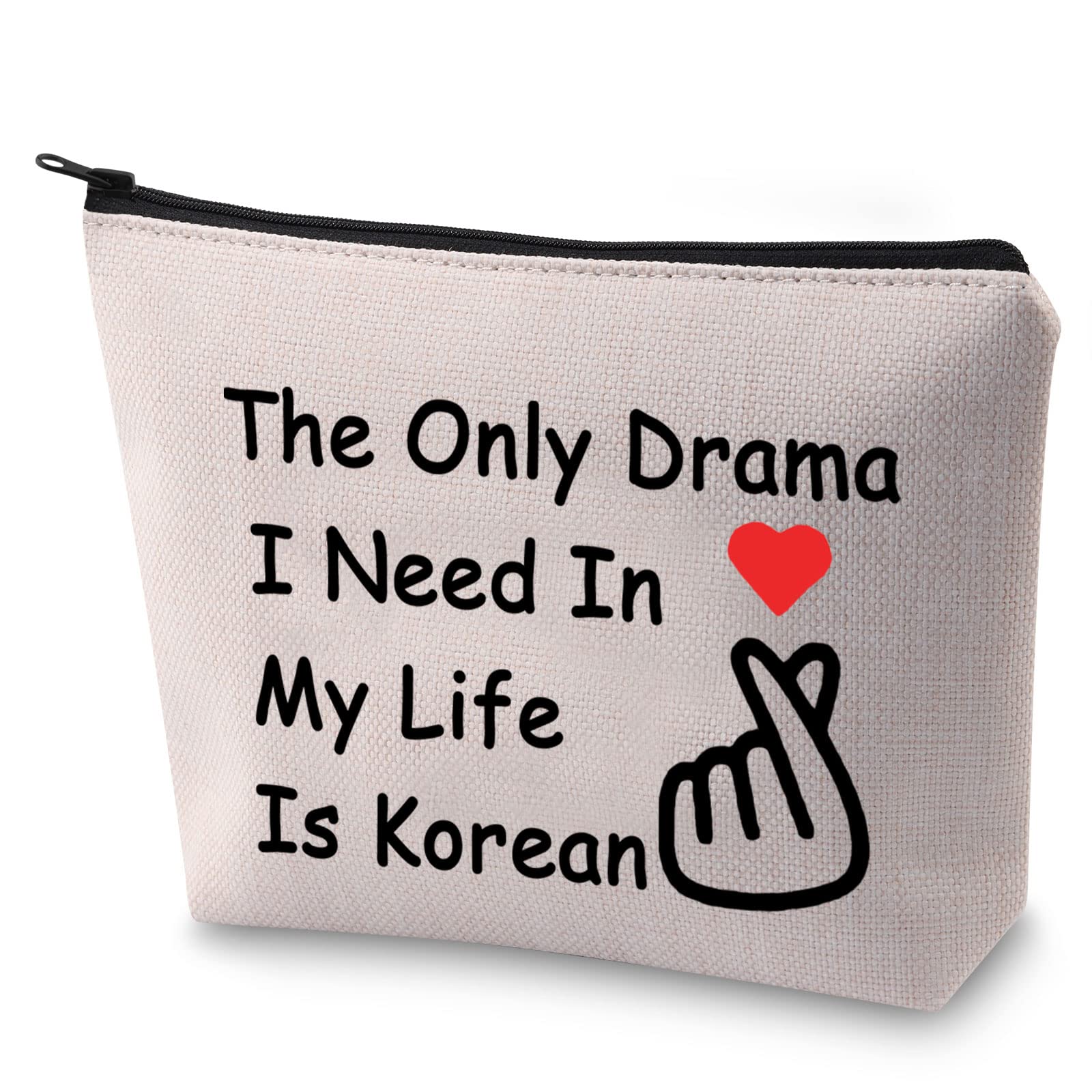 LEVLO Korean Drama Lover Makeup Bag The Only Drama I Need in My Life is Korean Cosmetic Bag for K-Drama Mom (The Only Drama)