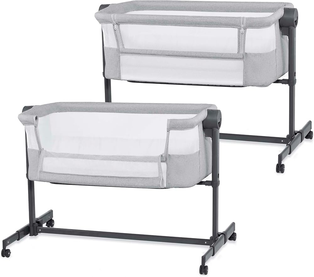 Kinderkraft Nestee UP 2 Co-Sleeping Cot with Birth Mattress Grey
