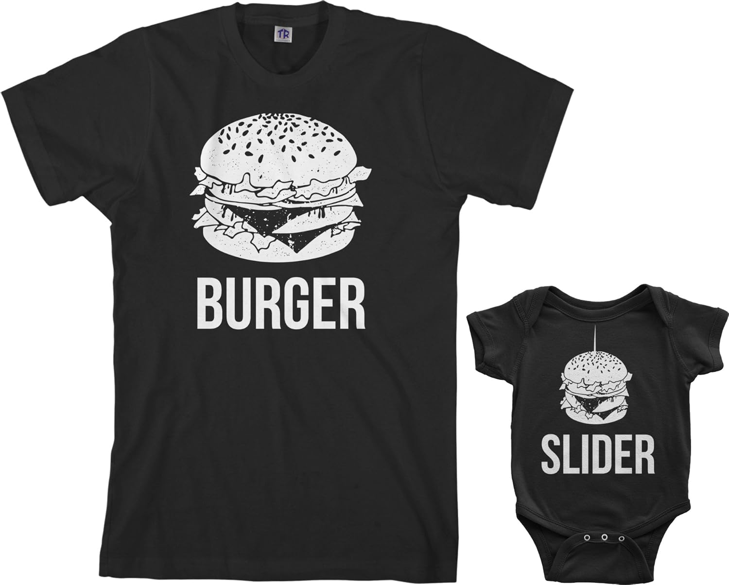 Threadrock Burger & Slider Infant Bodysuit & Men's T-Shirt Matching Set