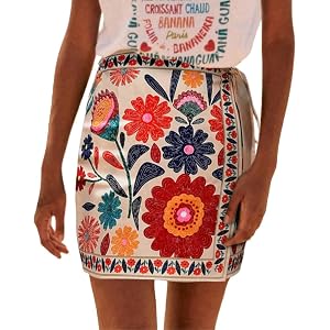 Talakeno Womens Summer Floral Wrap Short Skirt | Tie Side High Waist A Line Beach Vacation Boho Mini Skirt