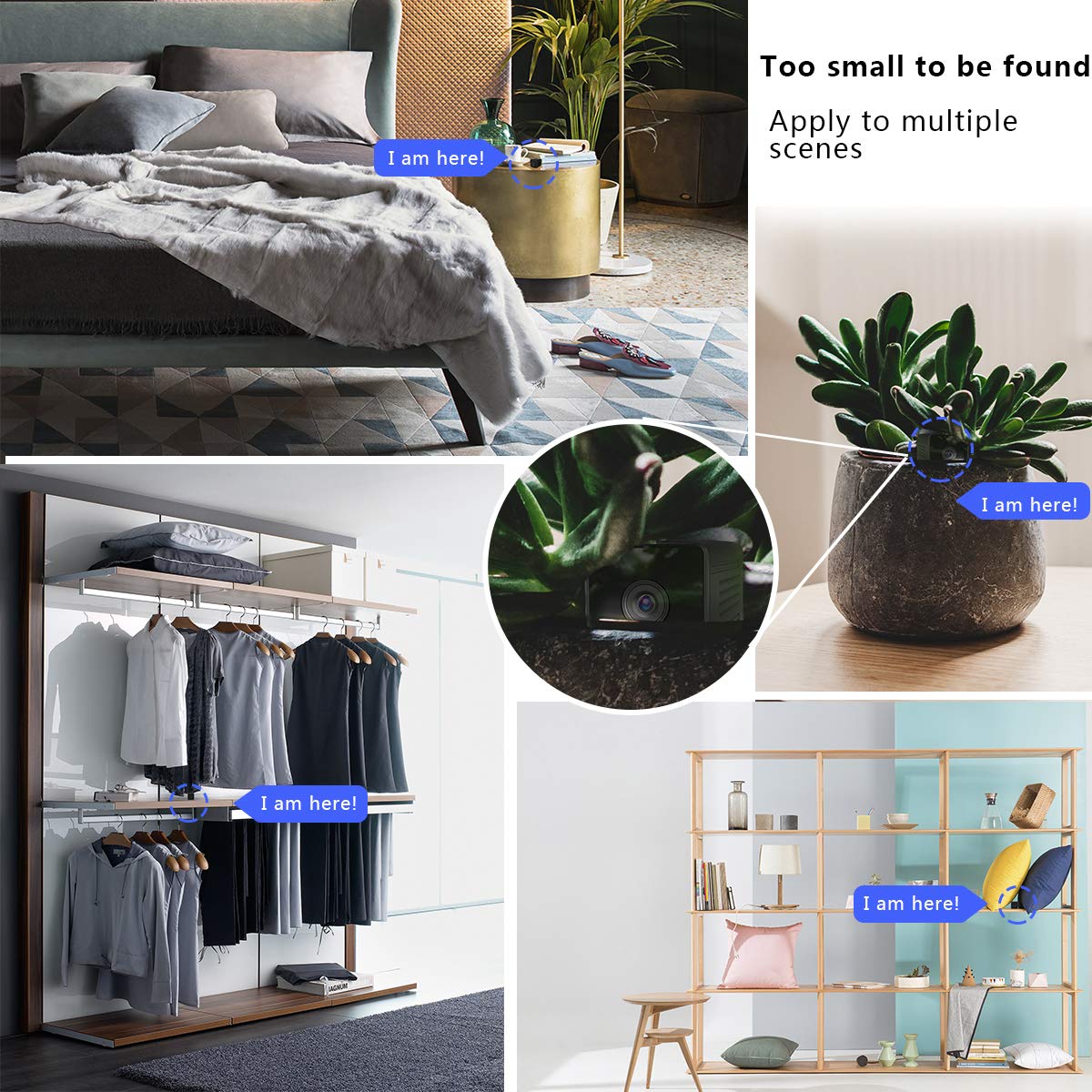 Mini Spy Camera - Halnziye HD 1080P Wireless WiFi Hidden Camera, Portable Small Nanny Camera Home Security Monitor with Night Vision/Motion Detection/Remote Viewing for Indoor, Car, Store, Office