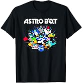 Astro Bot and Friends Character Burst Colorful Video Game T-Shirt