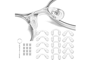 OPUGIT 15 pcs,3 sizes Eyeglasses Nose Pads,U Shaped Eyeglasses Nose Pads Screw-in eyeglass nose piece soft silicone nose pad for Eye Glasses Sunglass Eyewear