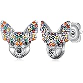 Chihuahua Stud Earrings 925 Sterling Silver Terrier Dog Puppy Pet Earrings Chihuahua Jewelry Gifts for women
