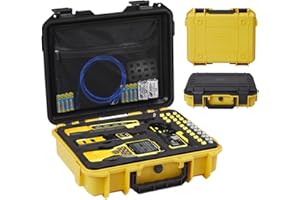 YDEPLVEO Hard Shell Case for Klein Tools VDV501-851 VDV500-123 VDV226-110 VDV427-300 | Portable Storage Holder for Network Tools Cable Tester for Scout Pro 3/ Wire Tracer and Accessories | Yellow Black