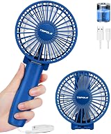 TriPole 2-in-1 Handheld Fan USB Rechargeable 3-Speed 180° Navy view 1
