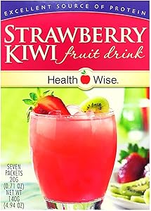 Healthwise - Strawberry Kiwi Diet Fruit Drink | Healthy Protein Drink, Appetite Suppressant | High Protein, Fat Free, Low Carb, Low Calorie, Sugar Free (7/Box)