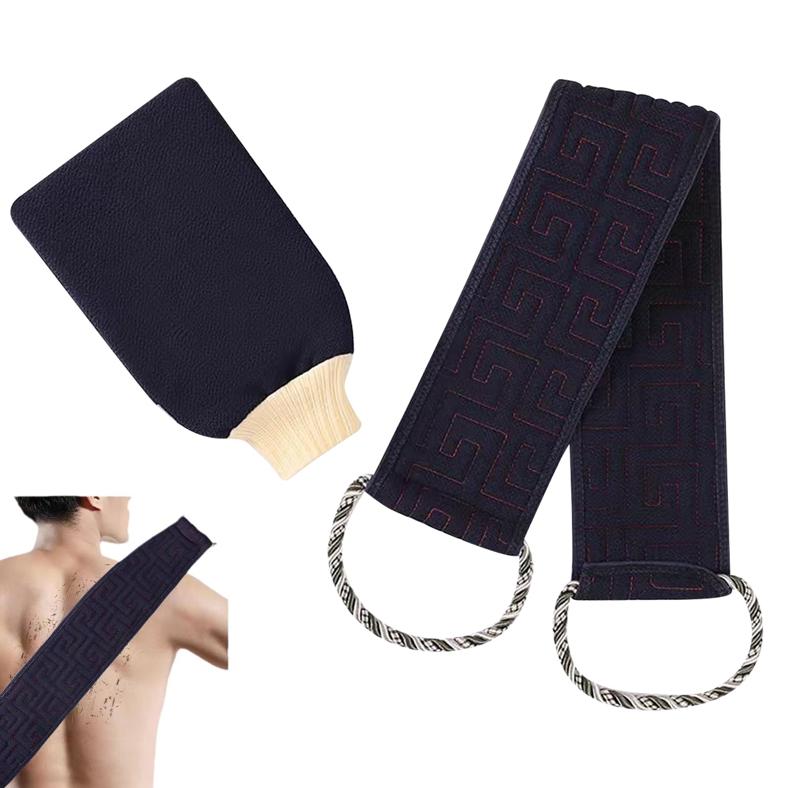 DKDDSSS Back Scrubber for Shower, 37 Inches Back Washer with Handles, Exfoliating Back Scrubber for Shower, Bath & Shower Body Brush Scrubber, for Men & Women Exfoliation