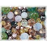 0.9 oz (25g) Gentle Mix of Faceted Fire Polished Czech Glass Beads (Round, Rondelle etc) 4-10mm, Light Pink Teal Yellow Opal