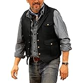 GOKTOG Men Genuine Cowhide Leather Brown Vintage Waistcoat, Western Sleeveless Vest Cowhide
