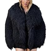 OFURTEBUY Women's Genuine Mongolia Sheep Fur Jacket Fluffy Cropped Sheep Fur Outwear