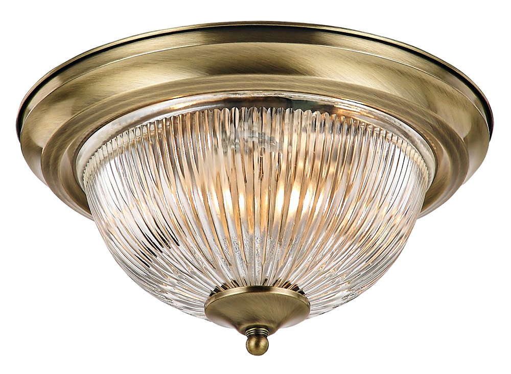 Happy Homewares Traditional Antique Brass IP44 Bathroom Ceiling Light Fitting