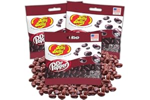Sweetzo - Dr. Pepper Jelly Beans, Soda Flavored Chewy Candies, Bulk Individually Bagged Shareable Candies, Pack of 3, 3.5 Ounces