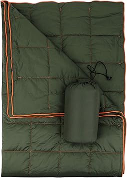 Amazon Co Jp Koopro ブランケット キャンプ ダウンケット オールウェザー 大判 3 137cm 肩 ひざ掛け 毛布 布団 コンパクト 超軽量 柔らかい 暖かい 春秋冬 防寒対策 収納ポーチ付 車中泊 登山 テント アウトドア用品 アーミーグリーン スポーツ アウトドア