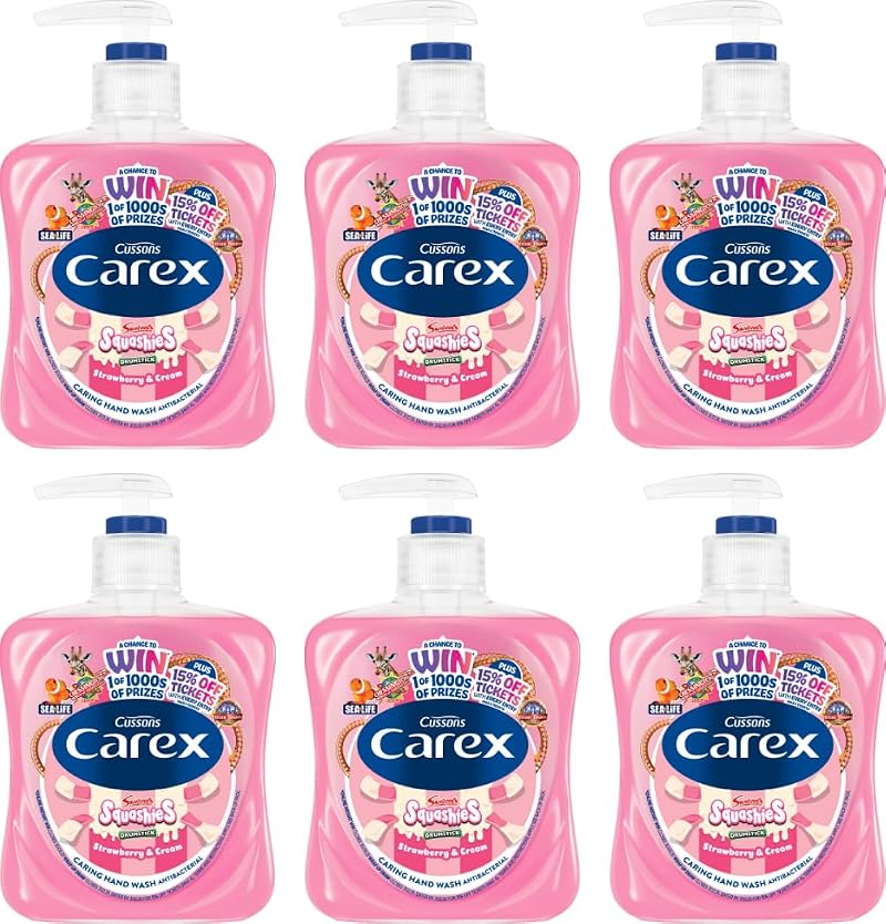 Carex Fun Editions Squashies Strawberry & Cream Hand Wash 6 x 250ml