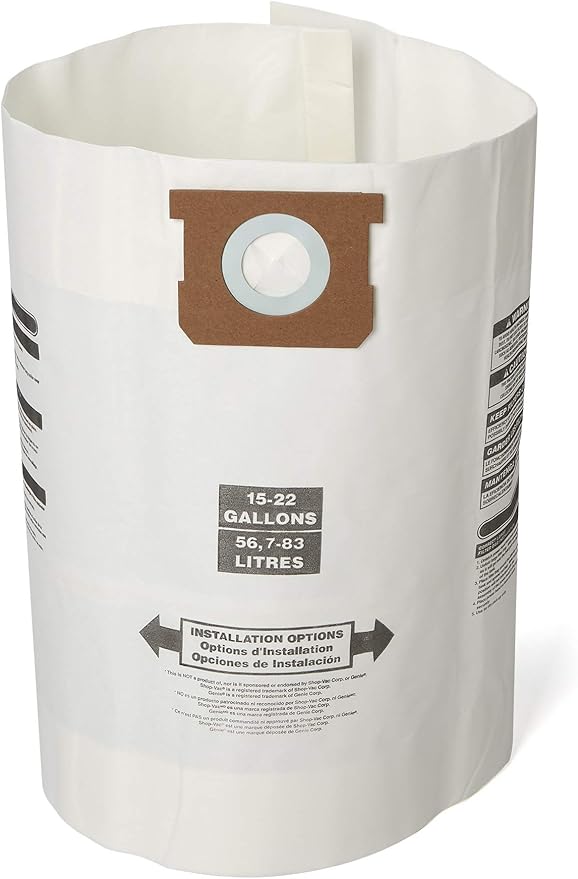 CRAFTSMAN CMXZVBE38772 General Purpose Wet Dry Vac Dust Collection Bags