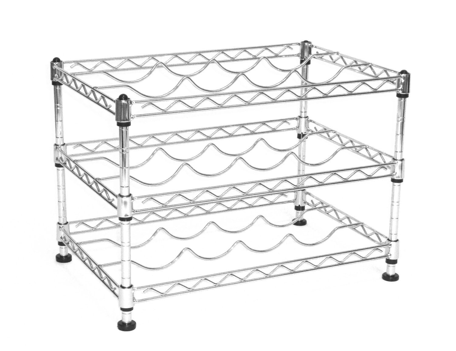 Seville Classics 12-Bottle Stackable Wine Rack, 11.5-inch by 17.5-inch by 12-inch