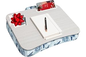 LAPGEAR Designer Lap Desk with Phone Holder and Device Ledge - Blue Blossoms - Fits up to 15.6 Inch Laptops - Style No. 45433