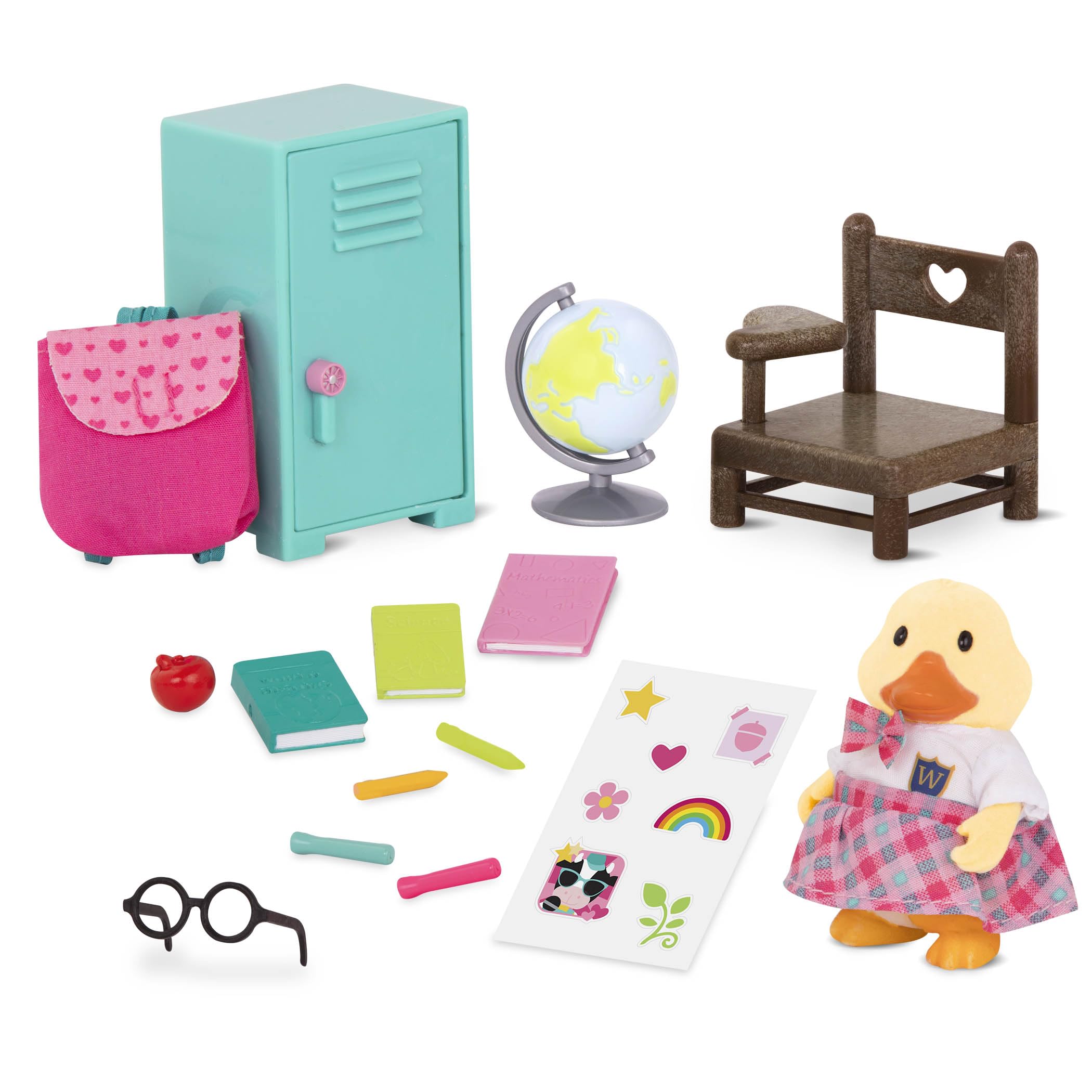 Li’l Woodzeez – School Set – 16 Pieces Toy Set with Animal Character, Furniture, and School Accessories – Miniature Figurines and Playsets for 3+ Years — image 1