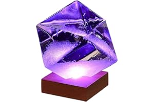 Storm Glass, Weather Predictor, Cube Storm Glass Weather Forecaster with Light Base for Home Office Desktop Decor