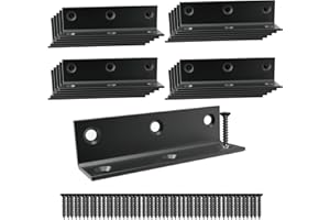 L Bracket,Heavy Duty Corner Brace,Stainless Steel Corner Bracket,Black Large Angle Brackets, Metal Braces for Wood Aufuga (8, 3.2*0.8*0.8inch)